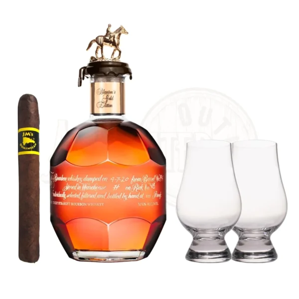 Blanton's Gold Label with Glencairn Set & Cigar Bundle